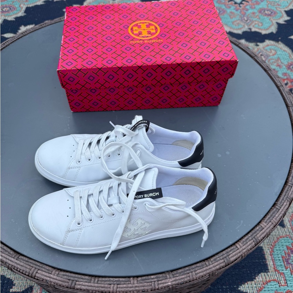 Tory Burch White Leather Sneakers